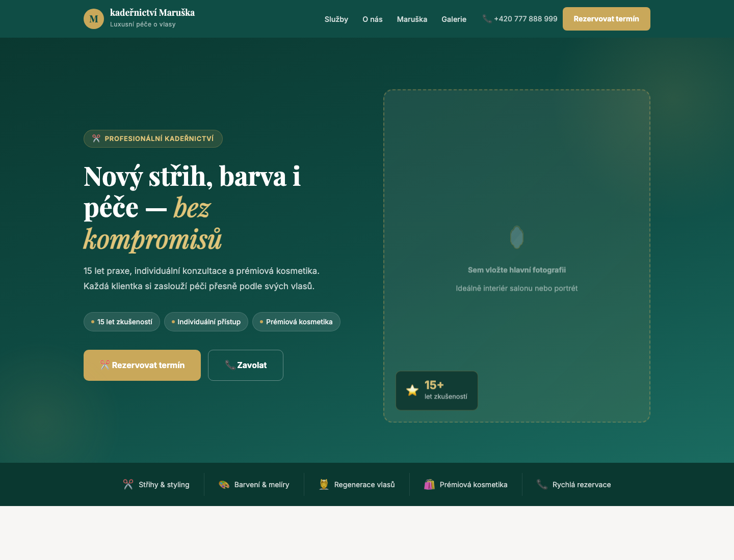 Dodaný web pro Kadeřnictví Maruška — responzivní design na míru