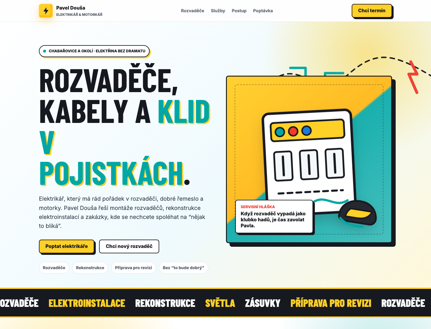Web pro elektrikáře Pavla Doušu